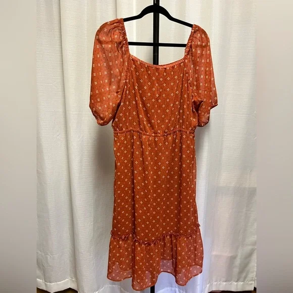 Lucky Brand rust medallion NWT dress | size XL - Picture 5 of 9